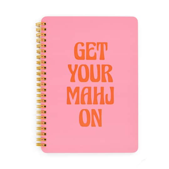 6" x 7.5" Pink Get Your Mahj On Notebook by Fab Finds